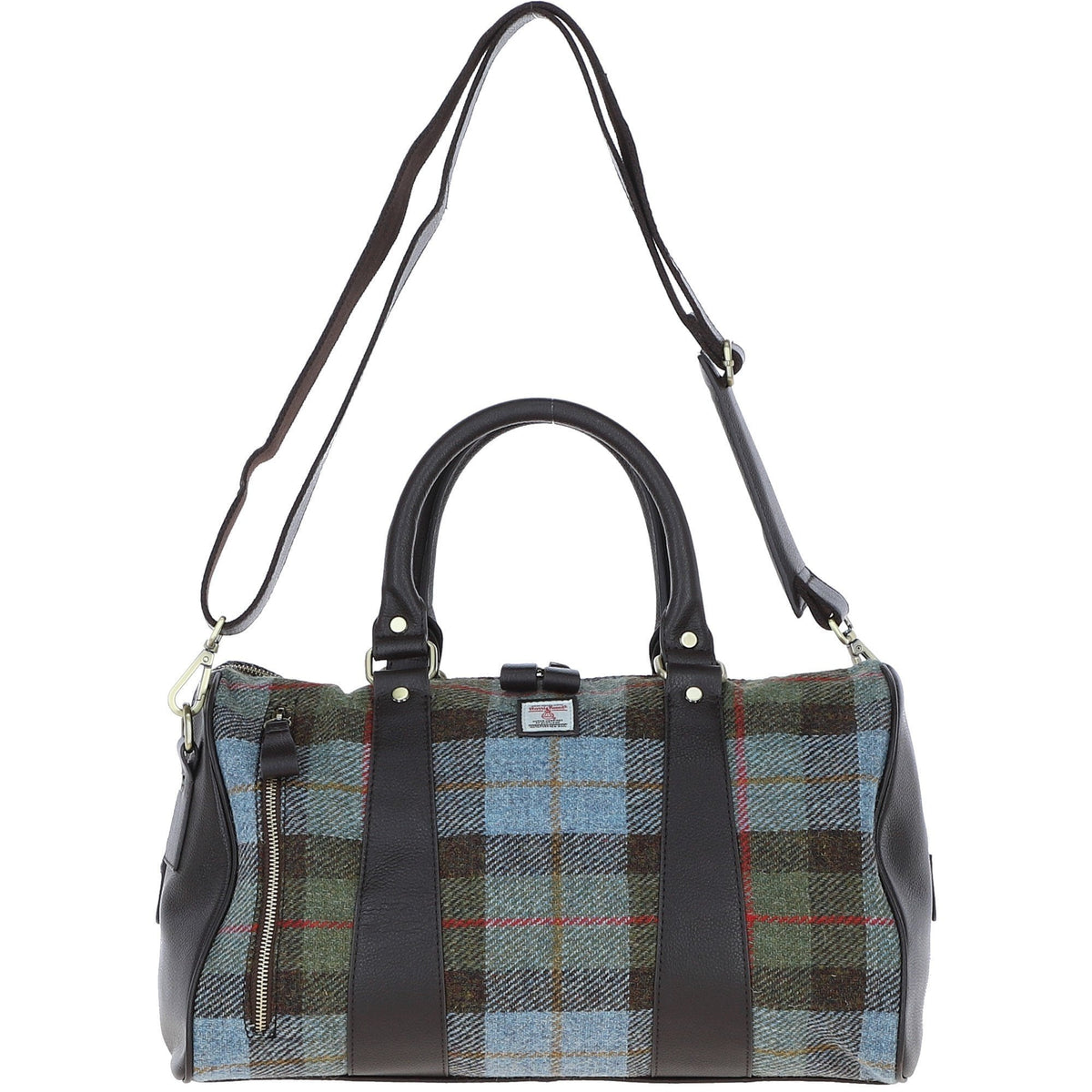 Leather & Harris Tweed Small Holdall – Brown / Macleod, view 1
