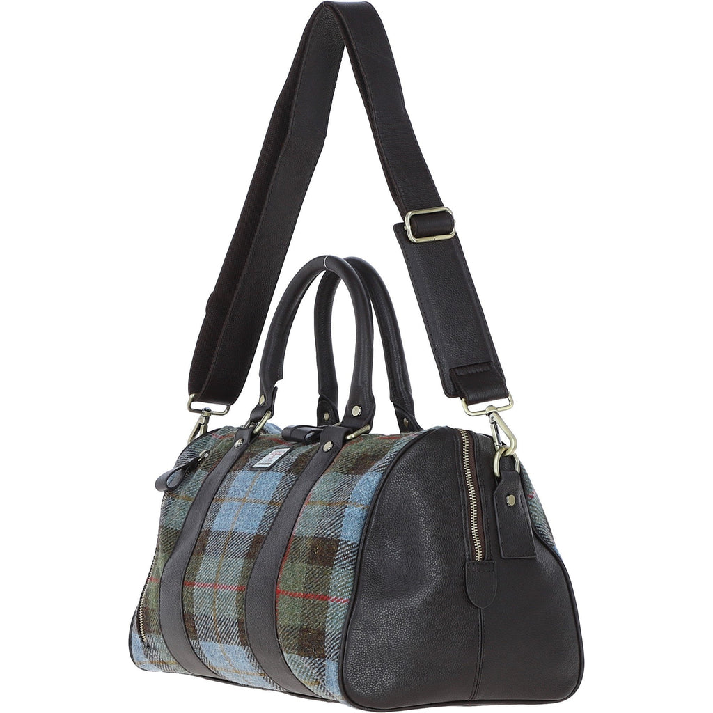 Leather & Harris Tweed Small Holdall – Brown / Macleod, view 2