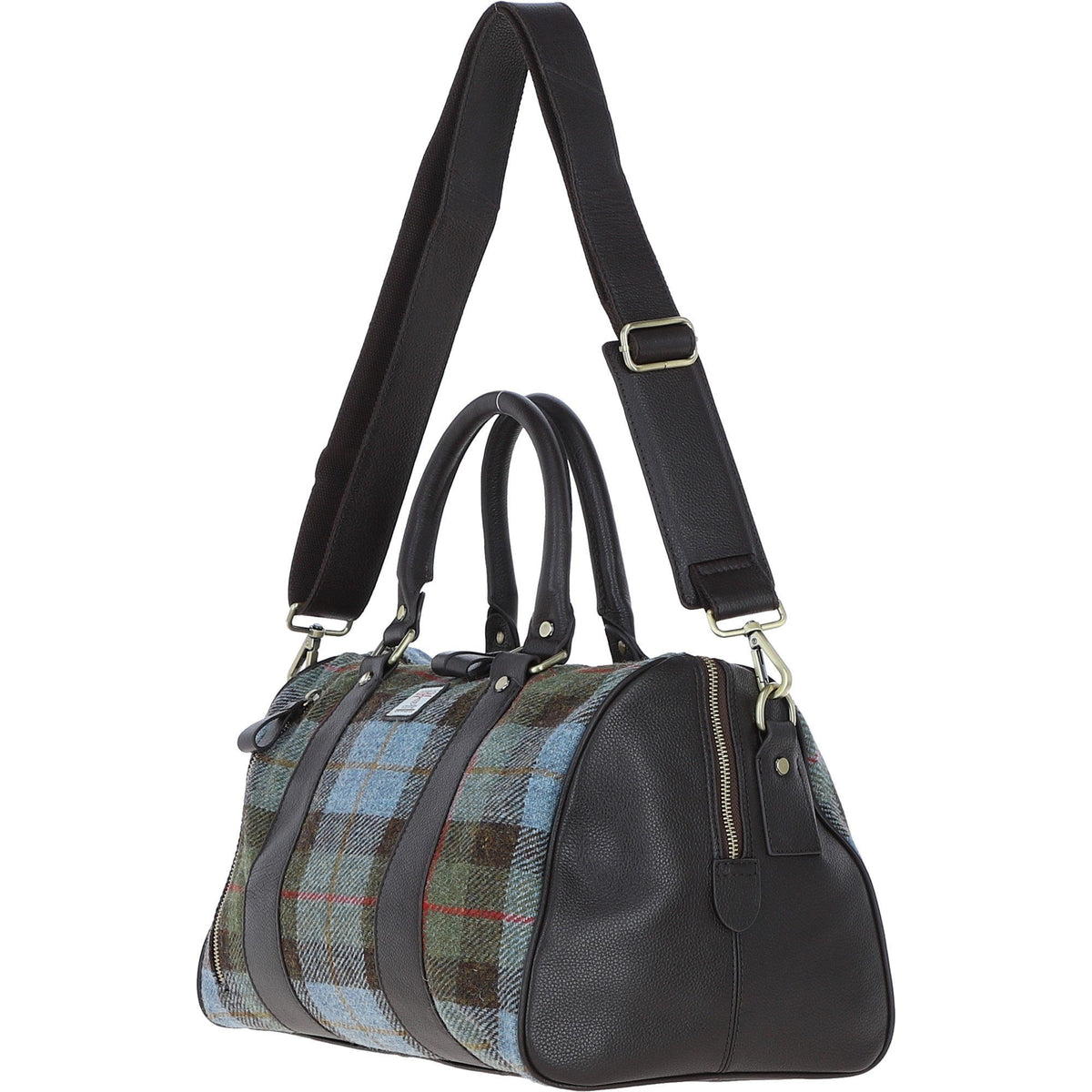 Leather & Harris Tweed Small Holdall – Brown / Macleod, view 2