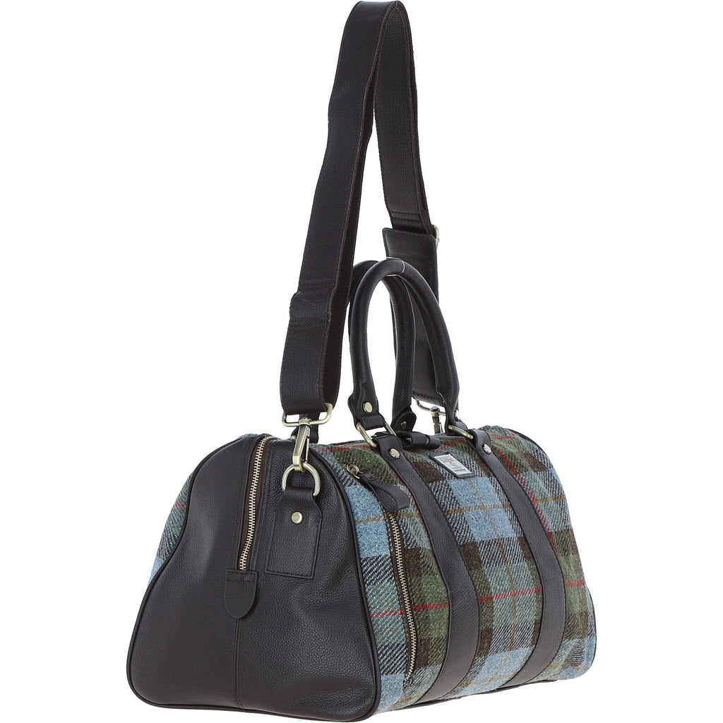 Leather & Harris Tweed Small Holdall – Brown / Macleod, view 4