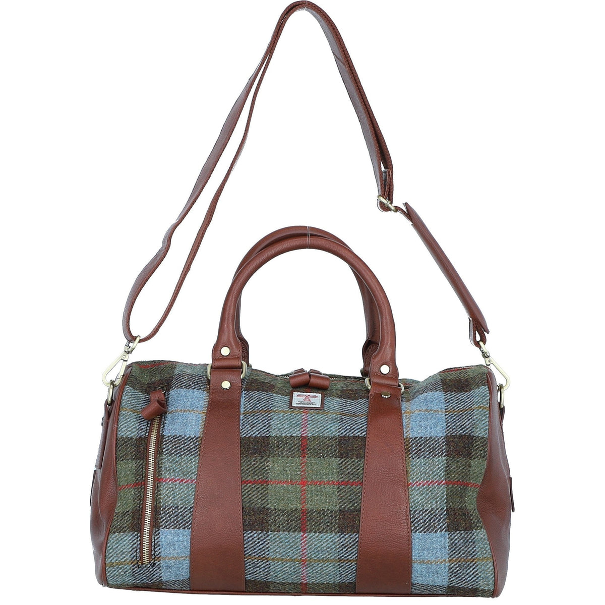 Leather & Harris Tweed Small Holdall – Tan / Macleod, view 1