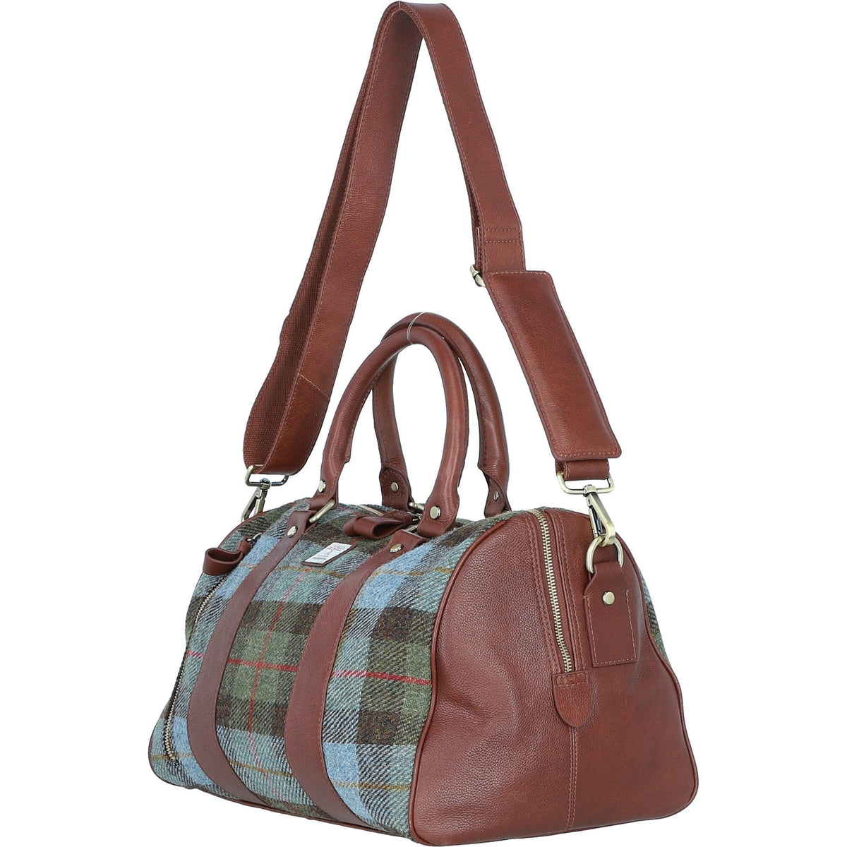Leather & Harris Tweed Small Holdall – Tan / Macleod, view 2