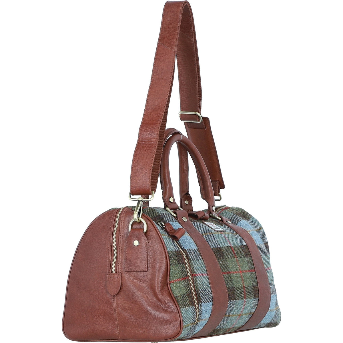 Leather & Harris Tweed Small Holdall – Tan / Macleod, view 4