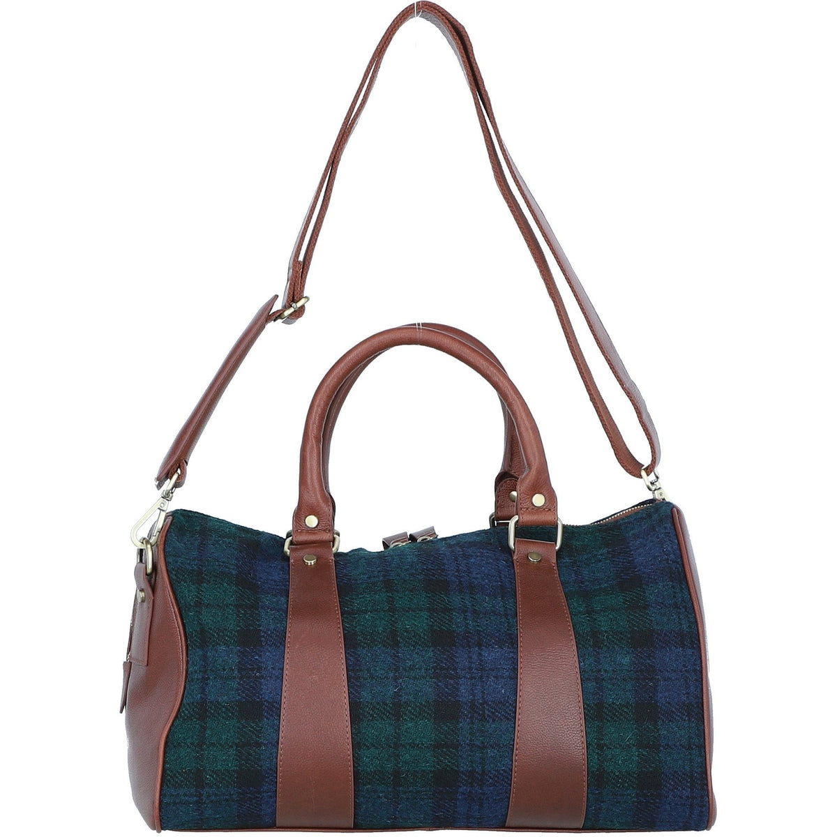 Leather & Harris Tweed Small Holdall – Tan / Watch, view 3