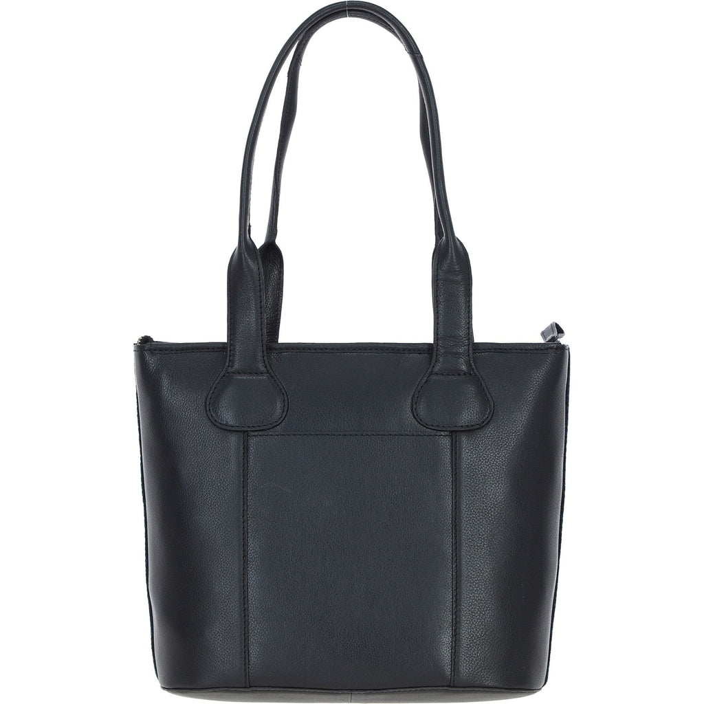 Leather & Harris Tweed Shopper Shoulder Bag – Black / Watch, view 3