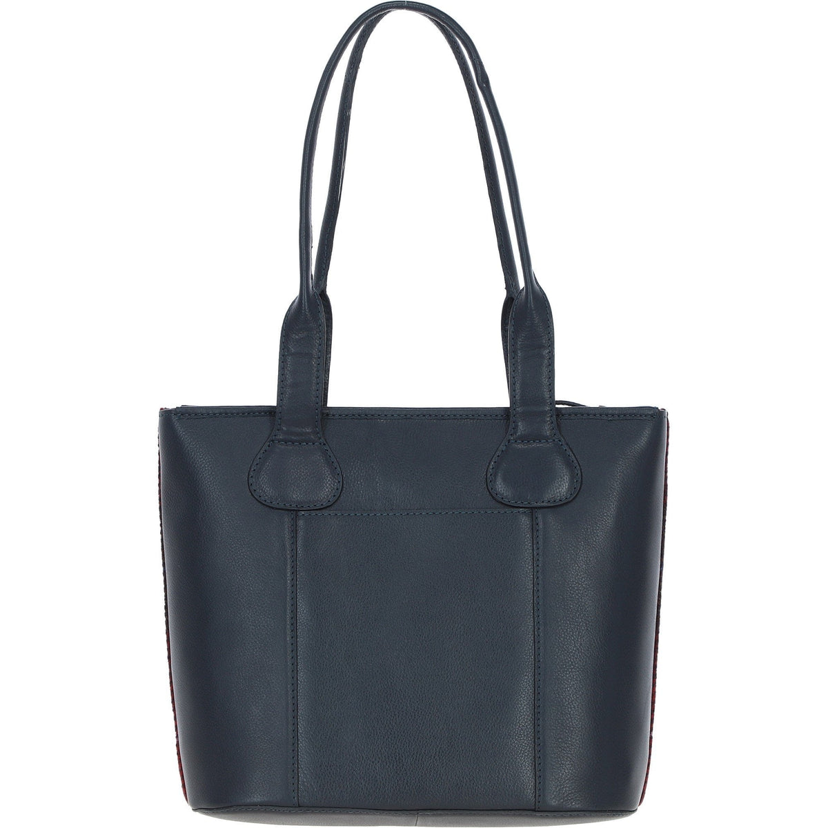 Leather & Harris Tweed Shopper Shoulder Bag – Navy / Pink, view 3