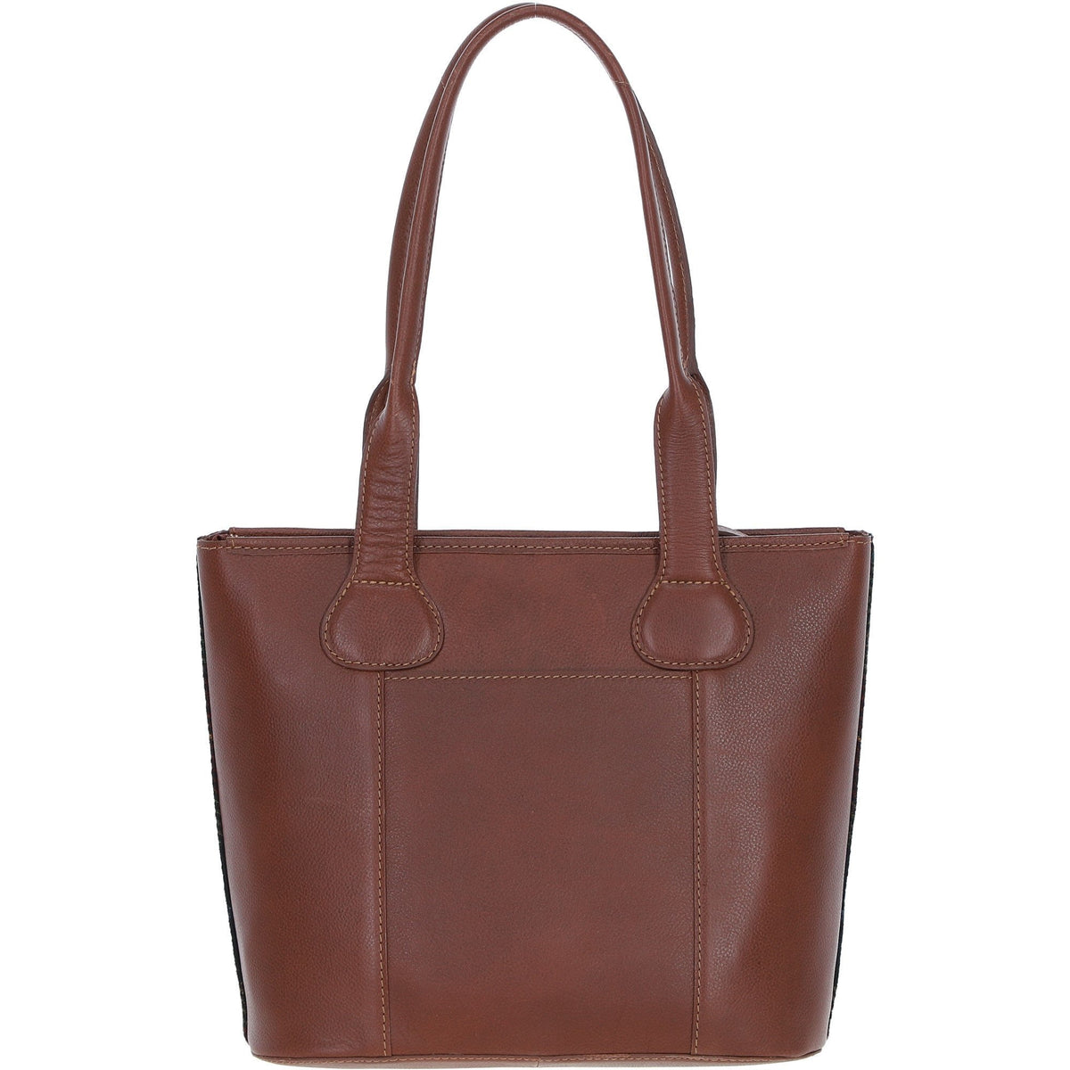 Leather & Harris Tweed Shopper Shoulder Bag – Tan / Green / Red, view 3