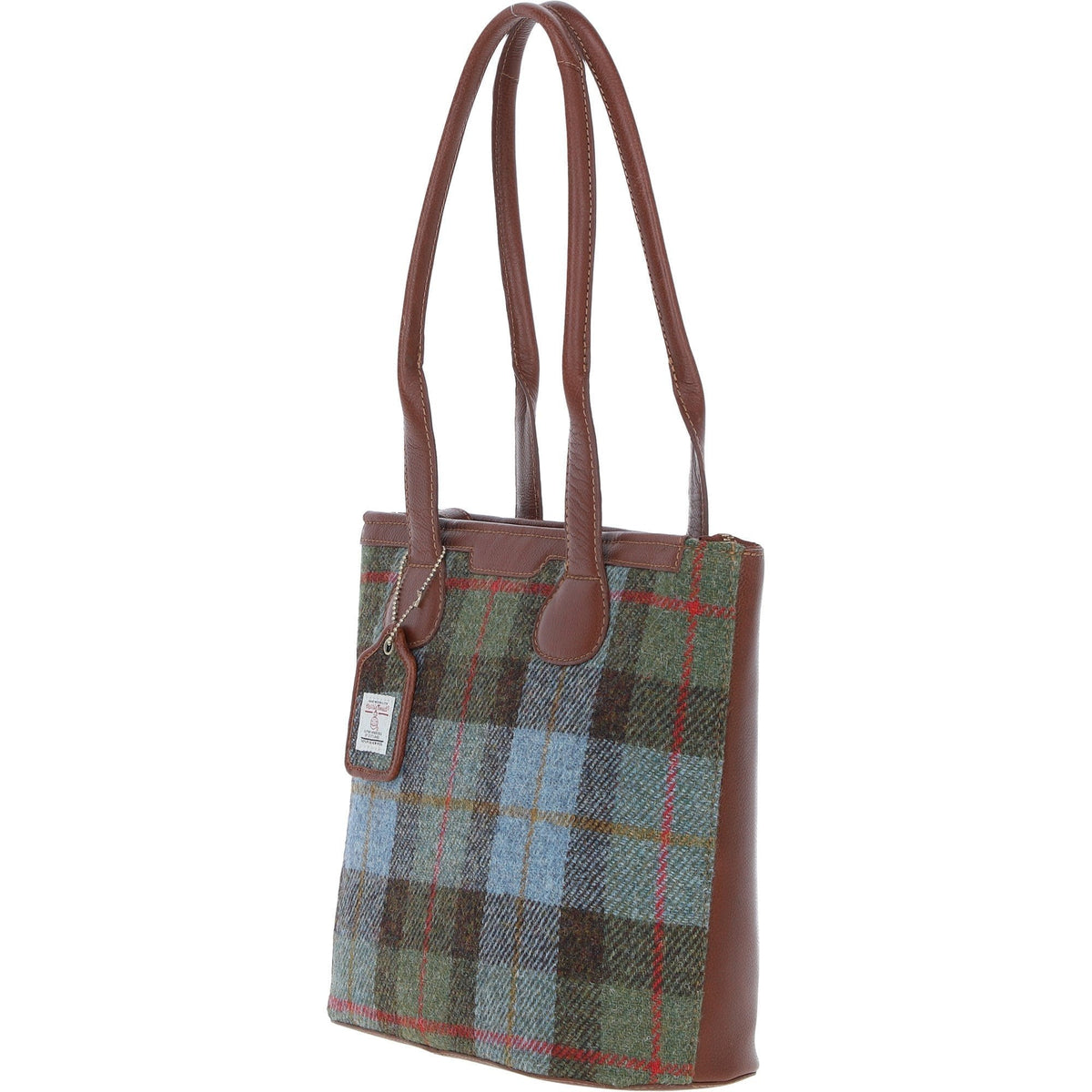 Leather & Harris Tweed Shopper Shoulder Bag – Tan / Macleod, view 2