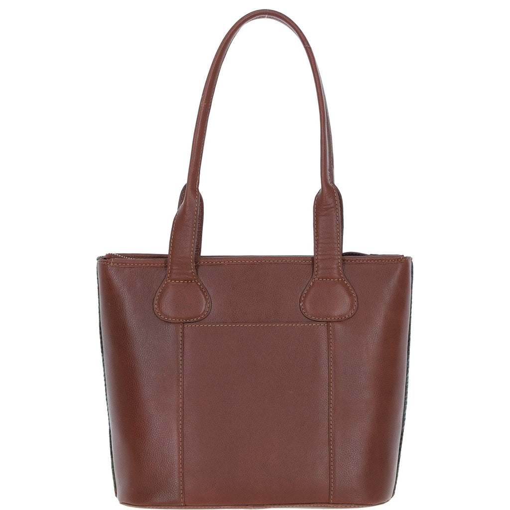 Leather & Harris Tweed Shopper Shoulder Bag – Tan / Macleod, view 3