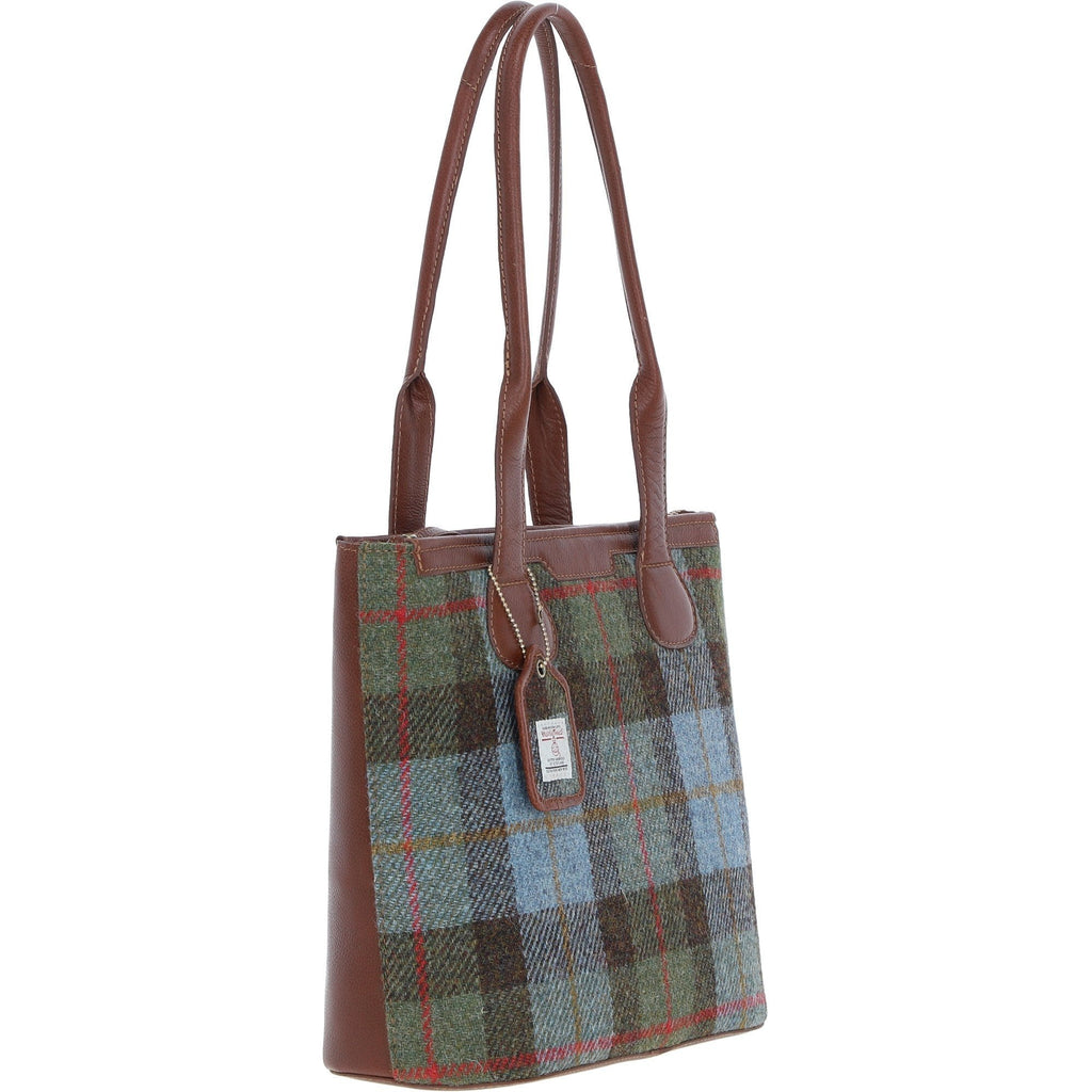 Leather & Harris Tweed Shopper Shoulder Bag – Tan / Macleod, view 4