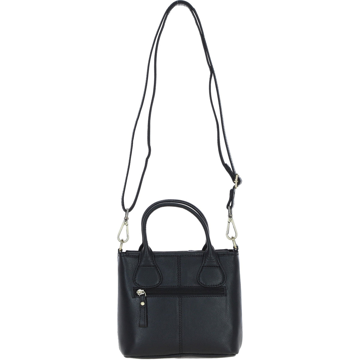 Leather & Harris Tweed Small Grab Bag – Black / Watch, view 3