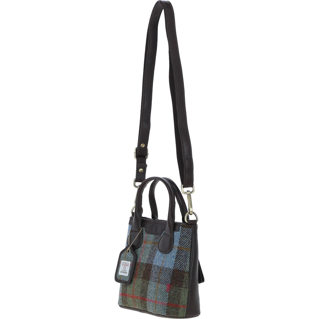 Leather & Harris Tweed Small Grab Bag – Brown / Macleod, view 2
