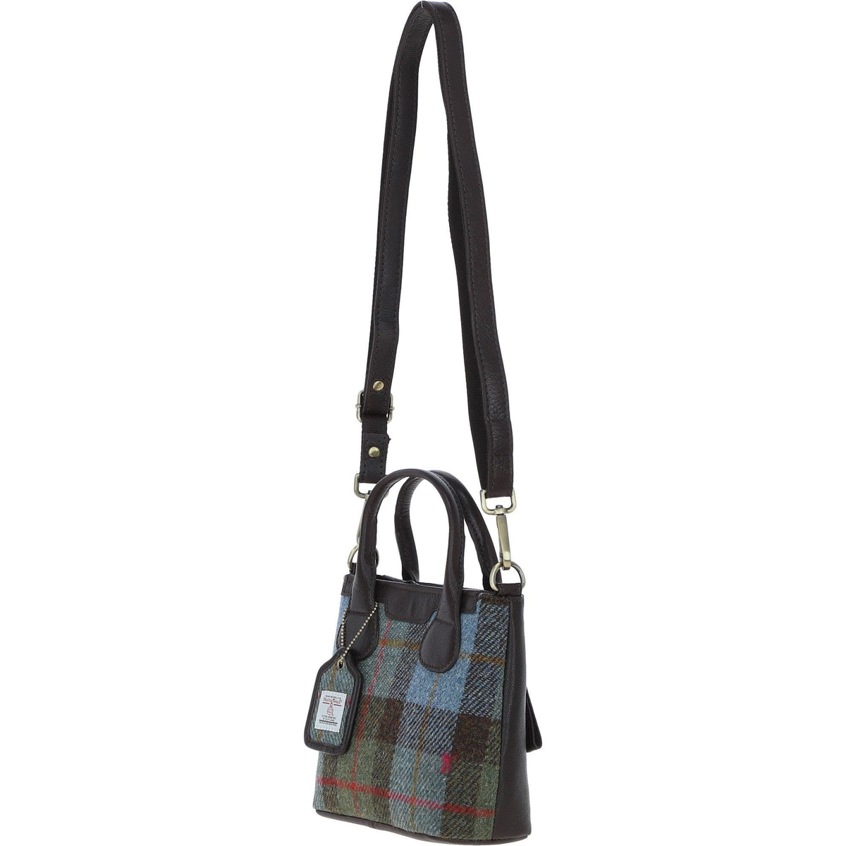 Leather & Harris Tweed Small Grab Bag – Brown / Macleod, view 2
