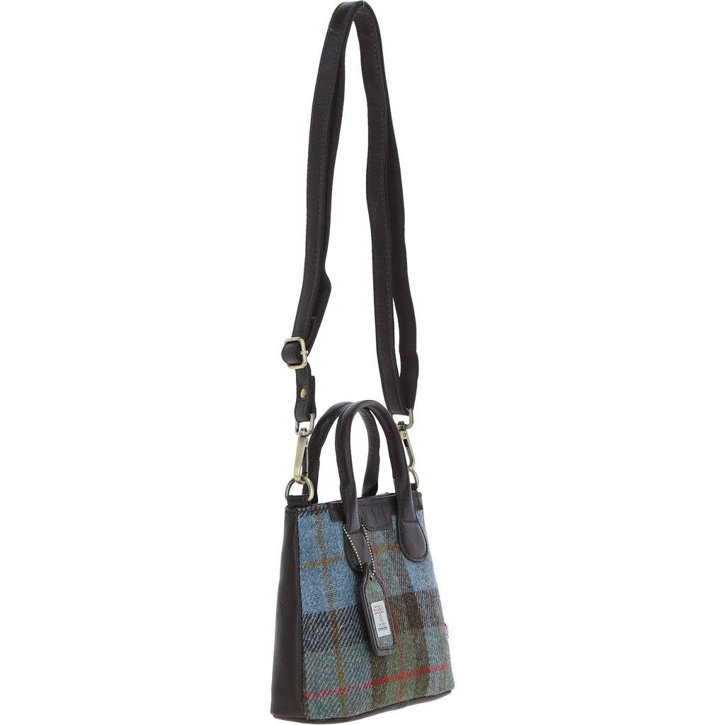 Leather & Harris Tweed Small Grab Bag – Brown / Macleod, view 4