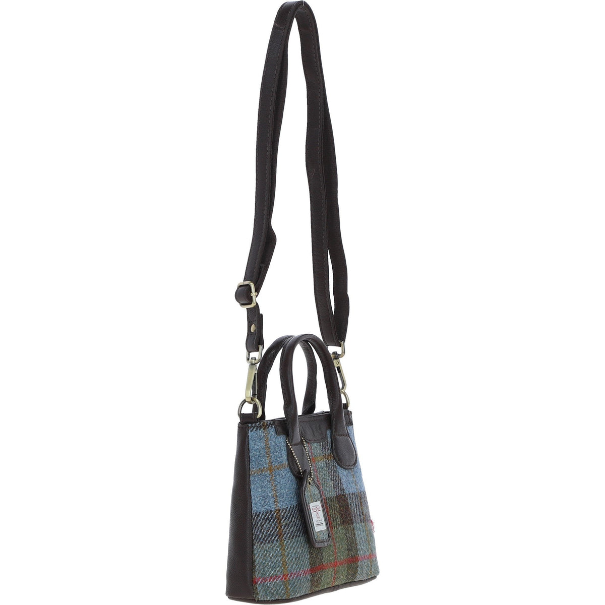 Leather & Harris Tweed Small Grab Bag – Brown / Macleod, view 4