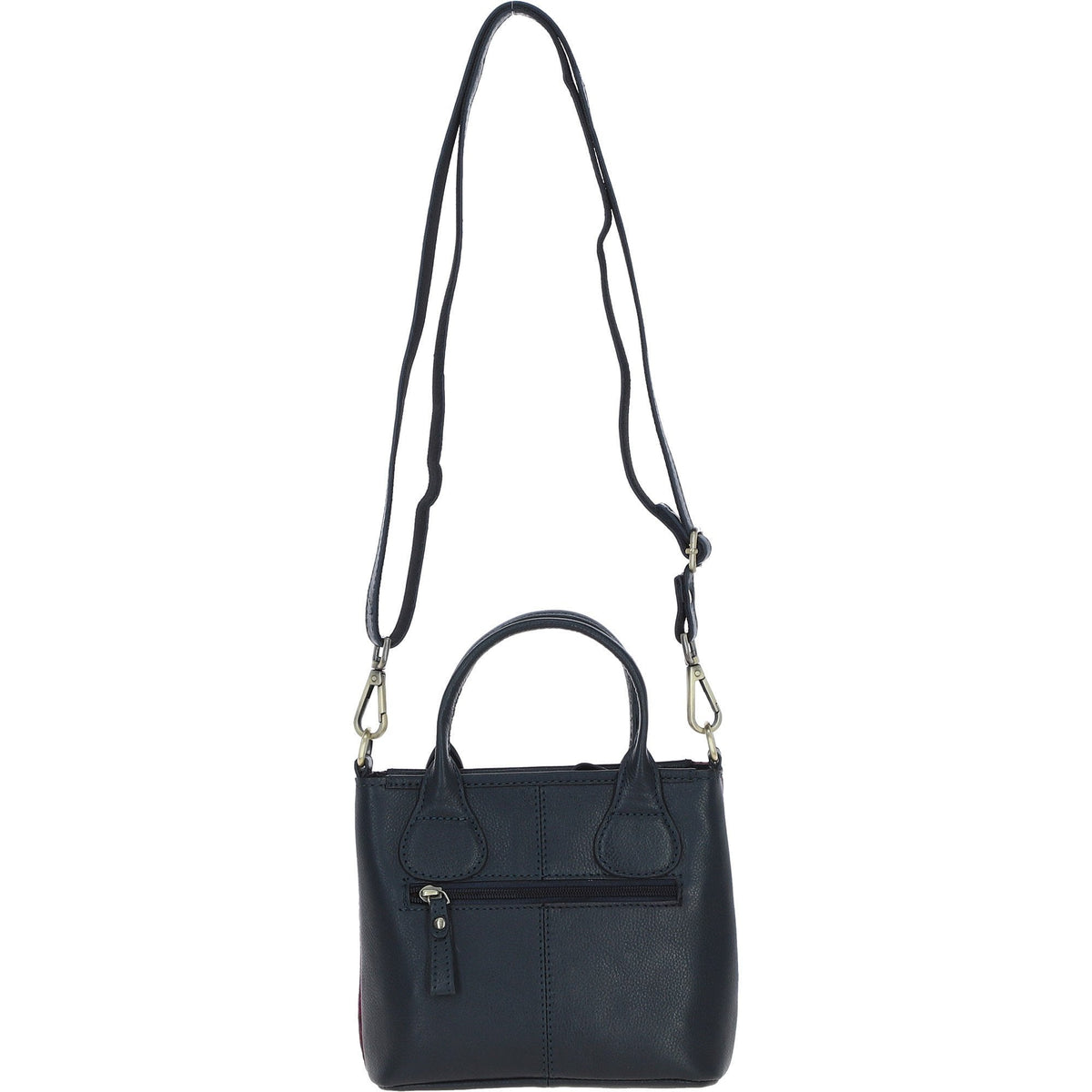 Leather & Harris Tweed Small Grab Bag – Navy / Pink, view 3