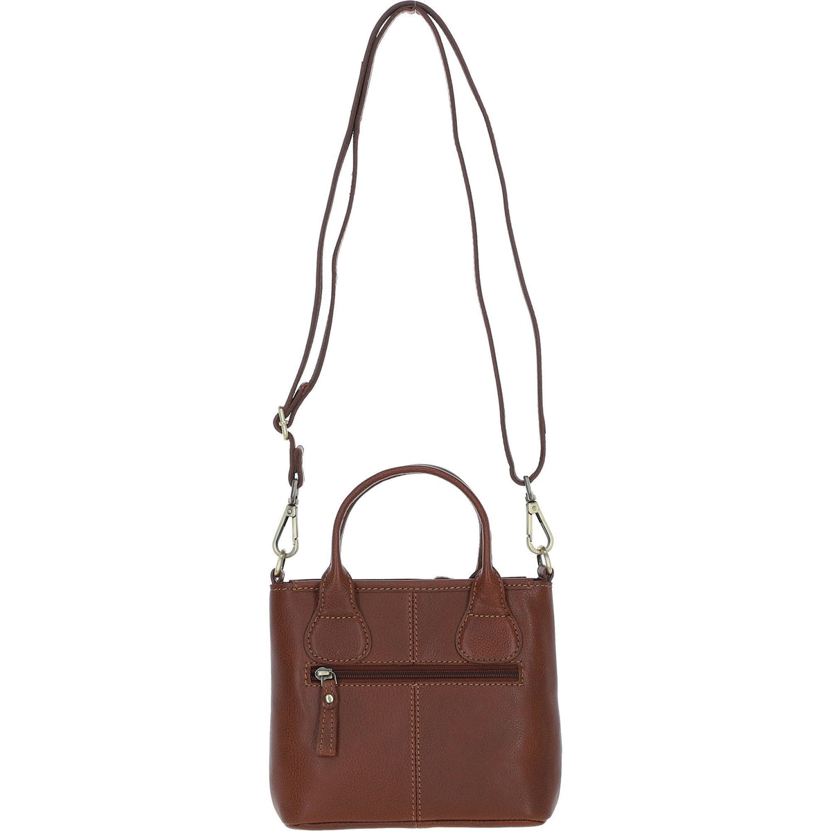 Leather & Harris Tweed Small Grab Bag – Tan / Green / Red, view 3