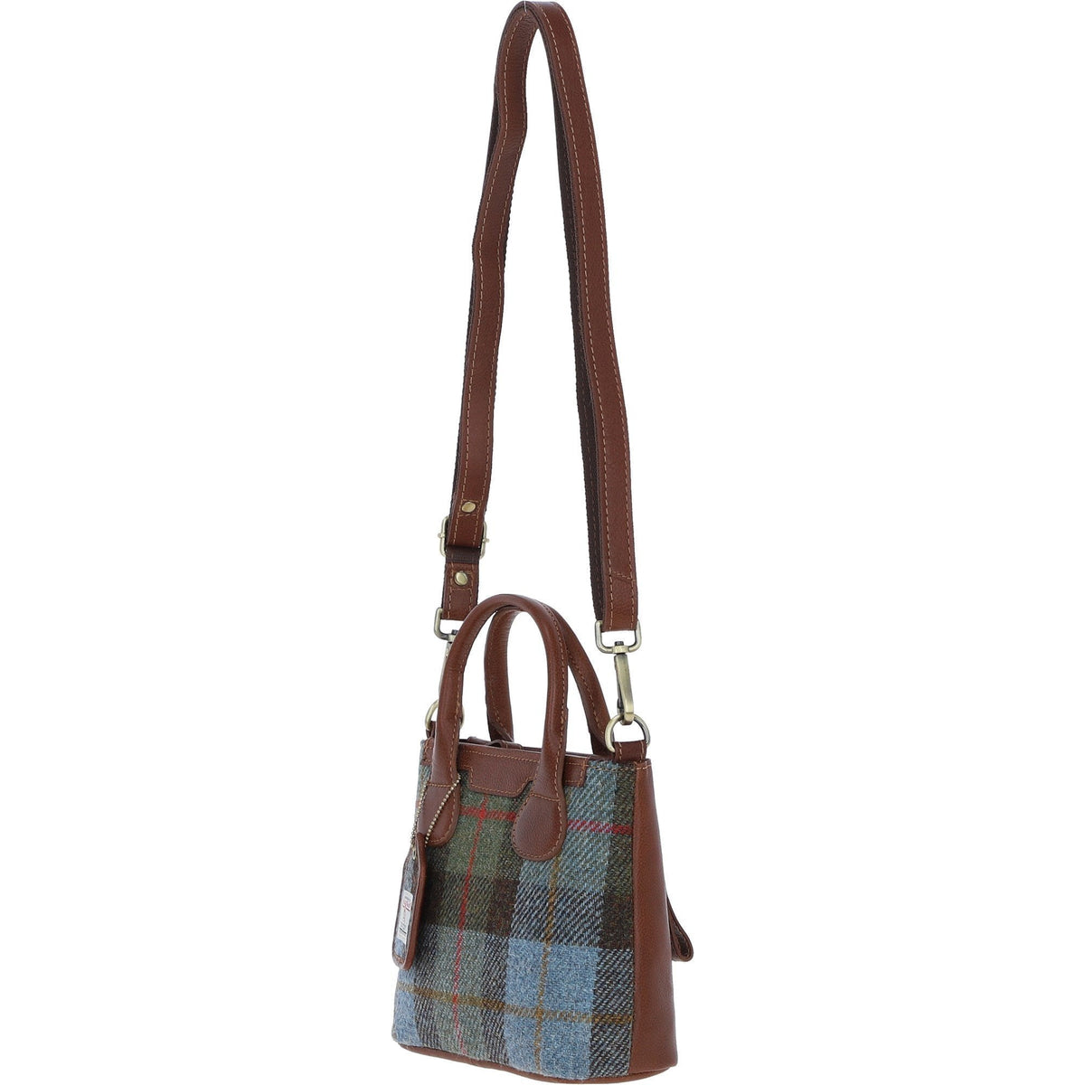 Leather & Harris Tweed Small Grab Bag – Tan / Macleod, view 2
