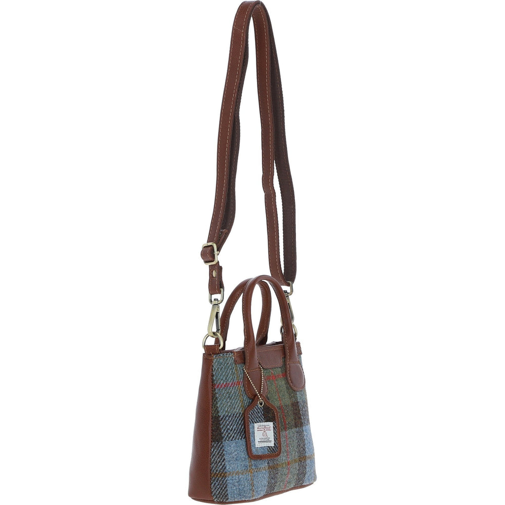 Leather & Harris Tweed Small Grab Bag – Tan / Macleod, view 4