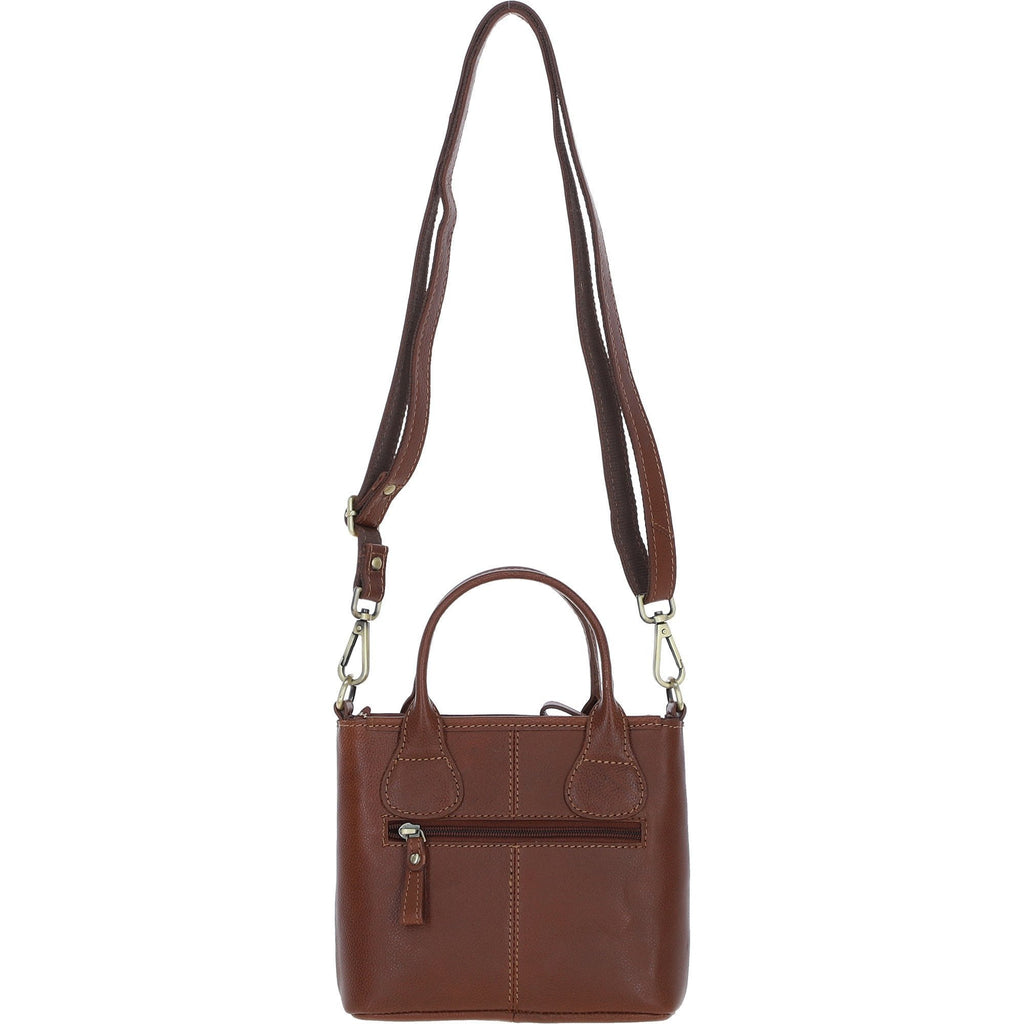 Leather & Harris Tweed Small Grab Bag – Tan / Navy, view 3