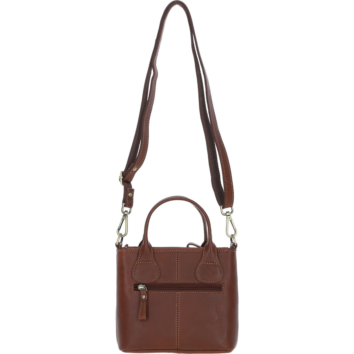 Leather & Harris Tweed Small Grab Bag – Tan / Navy, view 3