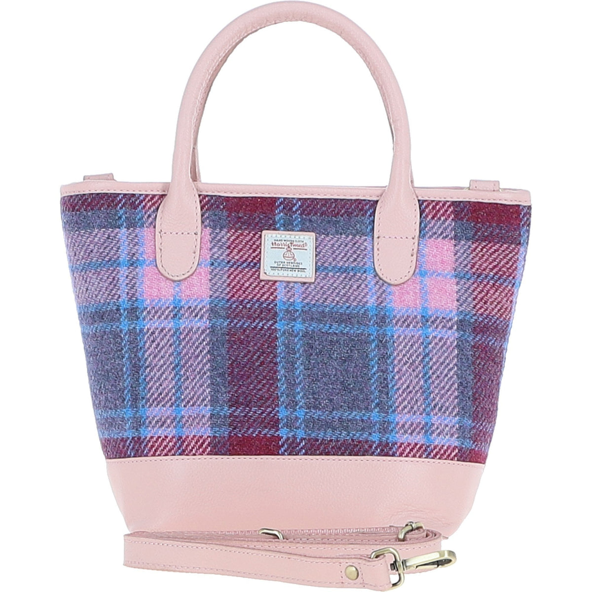 Leather & Harris Tweed Large Grab Bag – Baby-pink / Pink, view 1