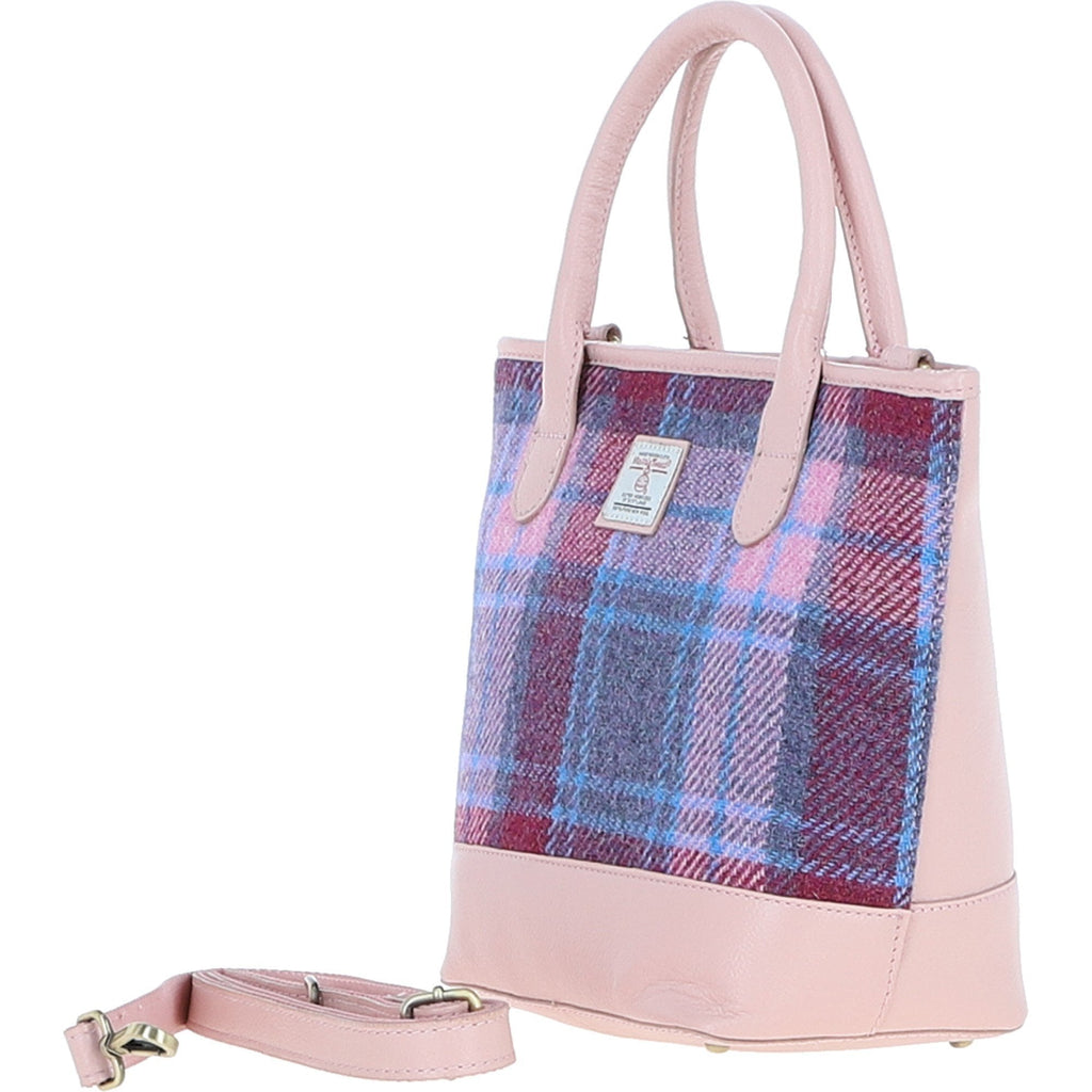 Leather & Harris Tweed Large Grab Bag – Baby-pink / Pink, view 2