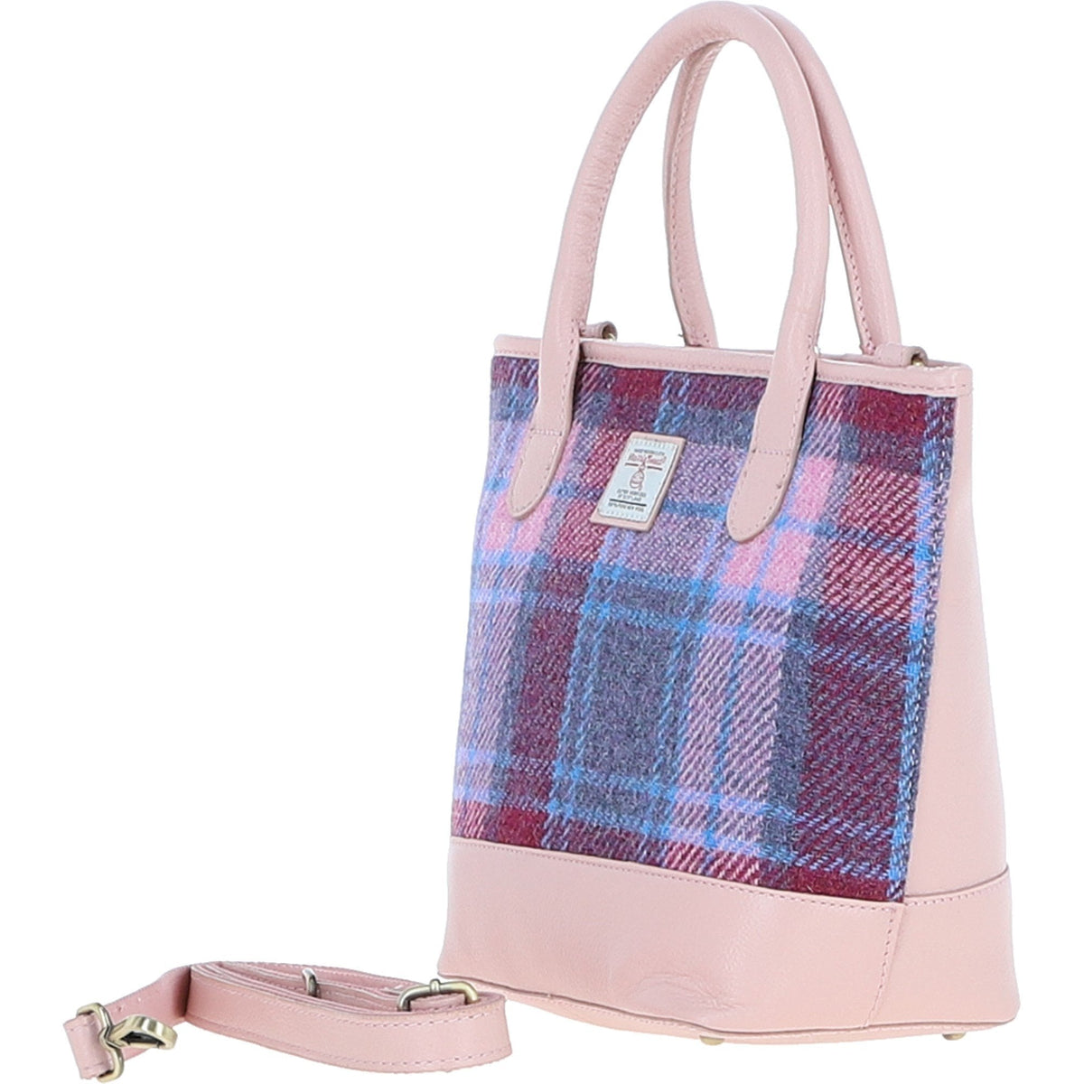 Leather & Harris Tweed Large Grab Bag – Baby-pink / Pink, view 2