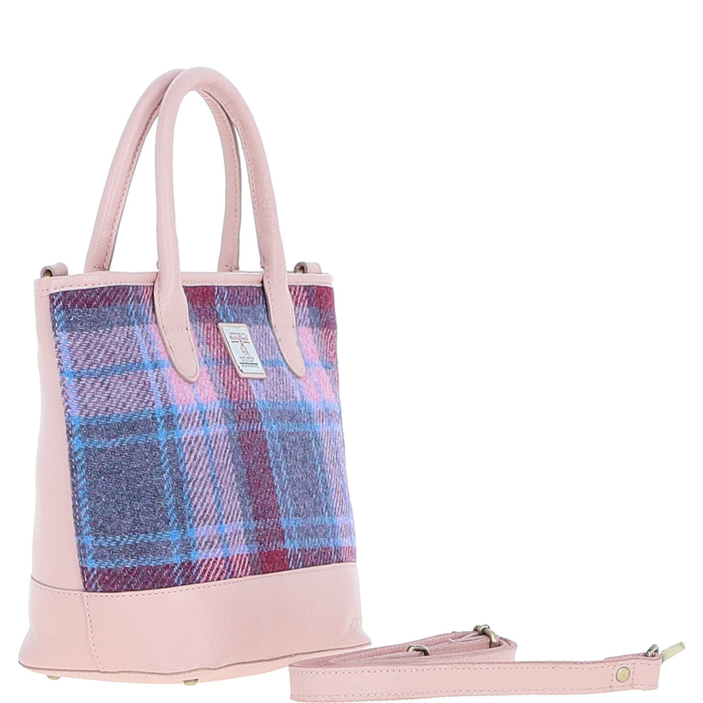 Leather & Harris Tweed Large Grab Bag – Baby-pink / Pink, view 4