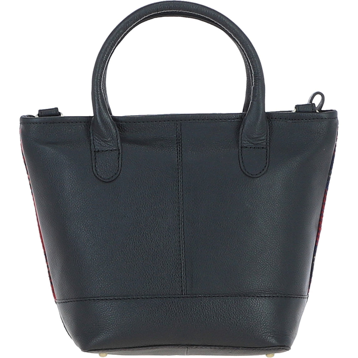 Leather & Harris Tweed Large Grab Bag – Black / Red, view 3