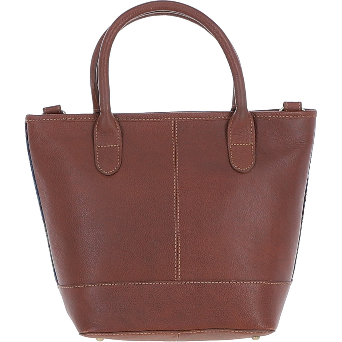 Leather & Harris Tweed Large Grab Bag – Tan / Purple, view 3