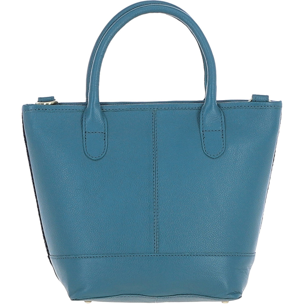 Leather & Harris Tweed Large Grab Bag – Teal / Navy, view 3