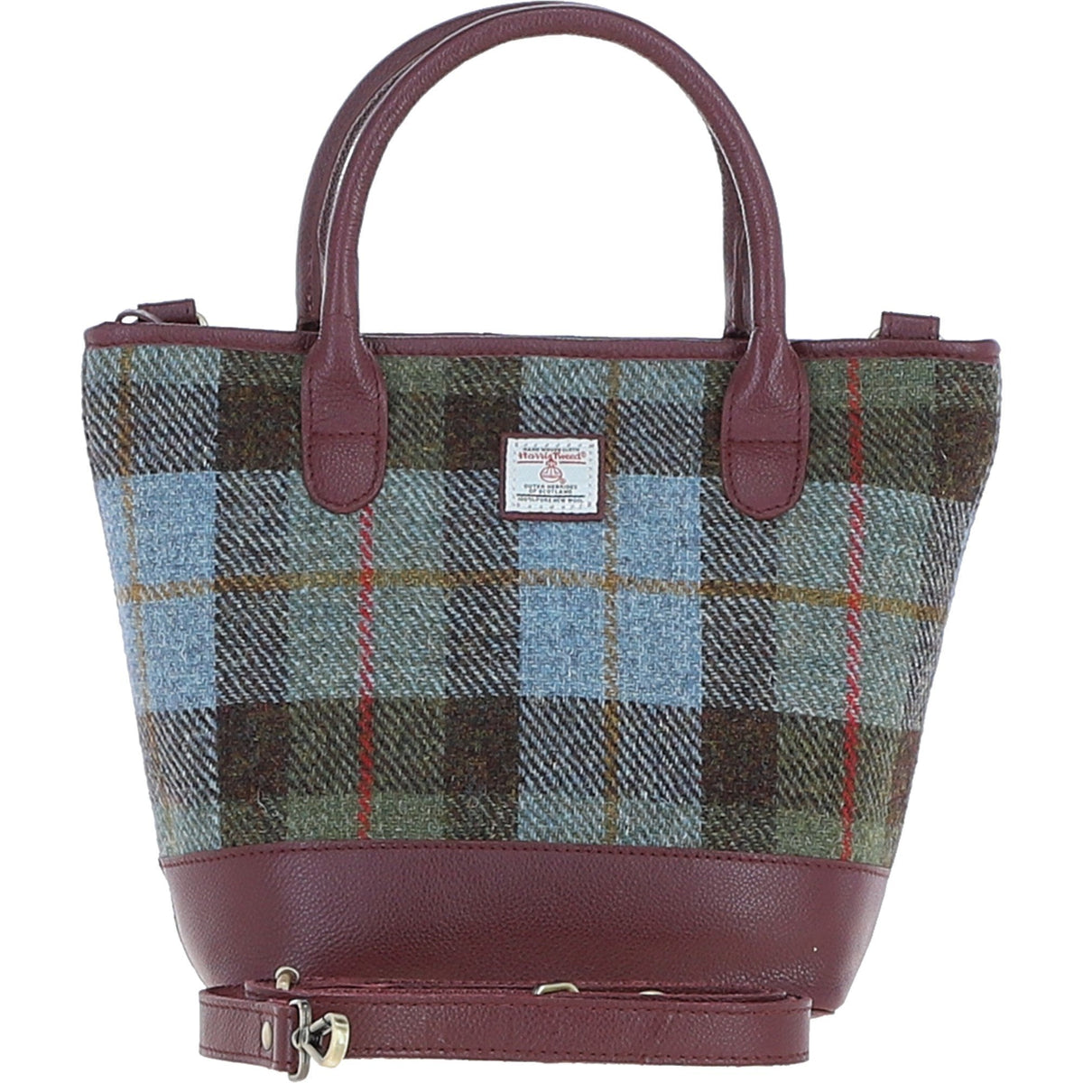 Leather & Harris Tweed Large Grab Bag – Wine / Macleod, view 1