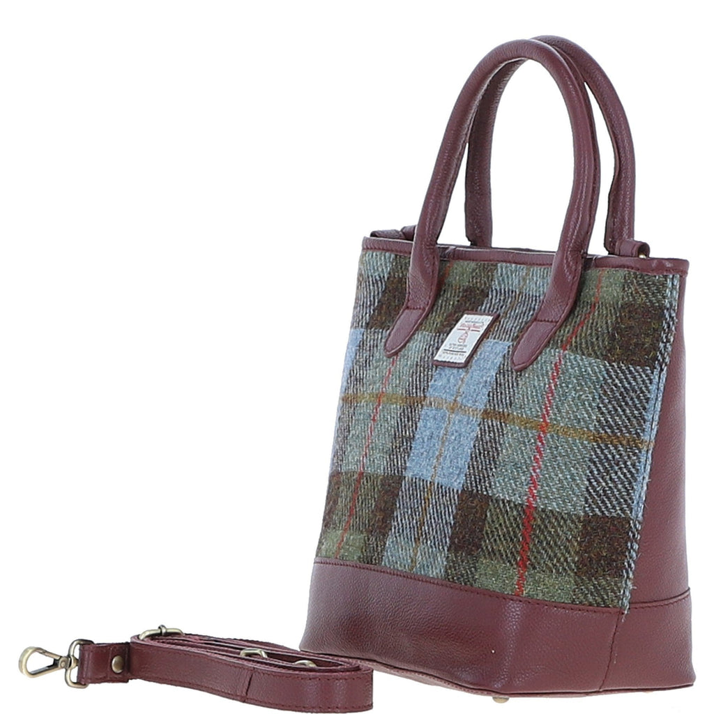 Leather & Harris Tweed Large Grab Bag – Wine / Macleod, view 3
