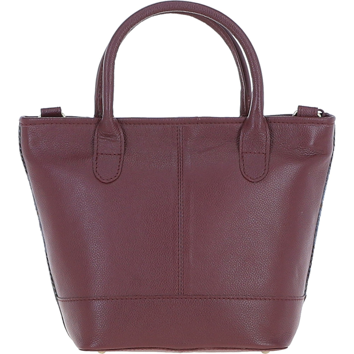 Leather & Harris Tweed Large Grab Bag – Wine / Macleod, view 4