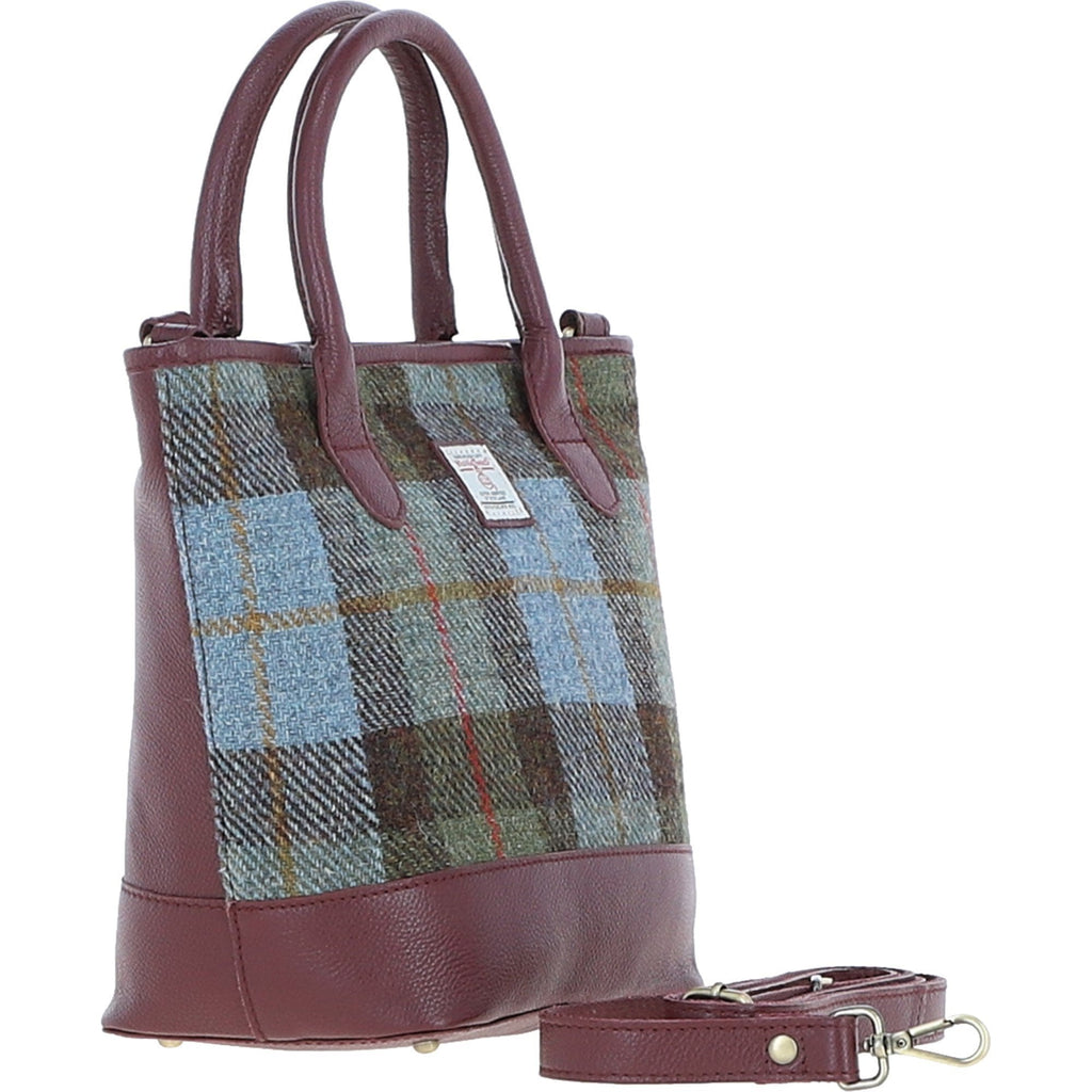 Leather & Harris Tweed Large Grab Bag – Wine / Macleod, view 5