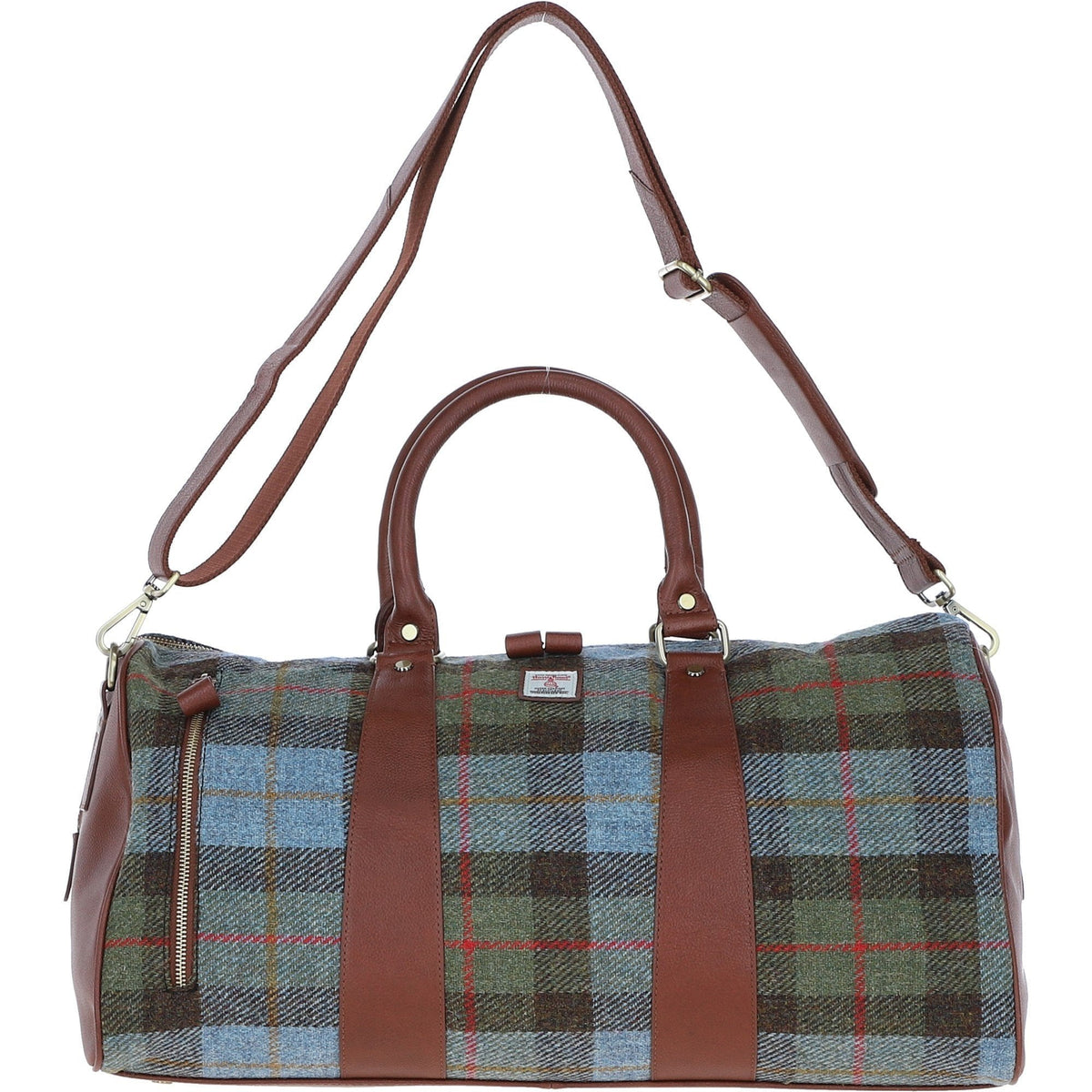 Leather & Harris Tweed Large Holdall – Tan / Macleod, view 1