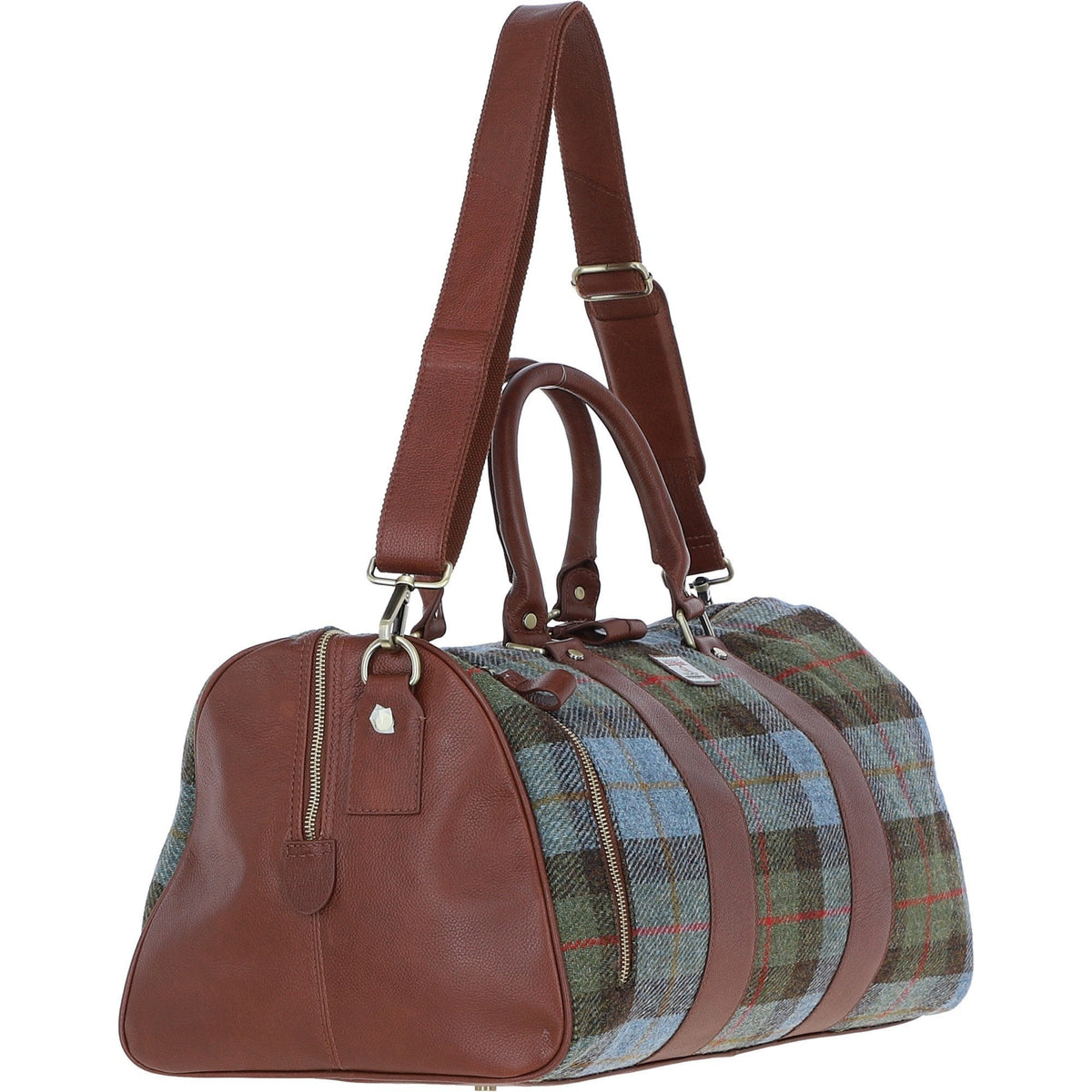 Leather & Harris Tweed Large Holdall – Tan / Macleod, view 4