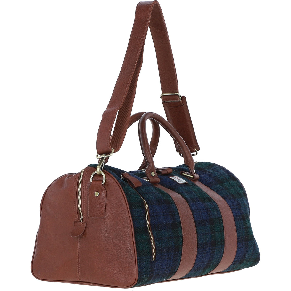 Leather & Harris Tweed Large Holdall – Tan / Watch, view 4