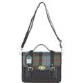 Leather & Harris Tweed Large Twist Lock Satchel – Brown / Macleod, view 1