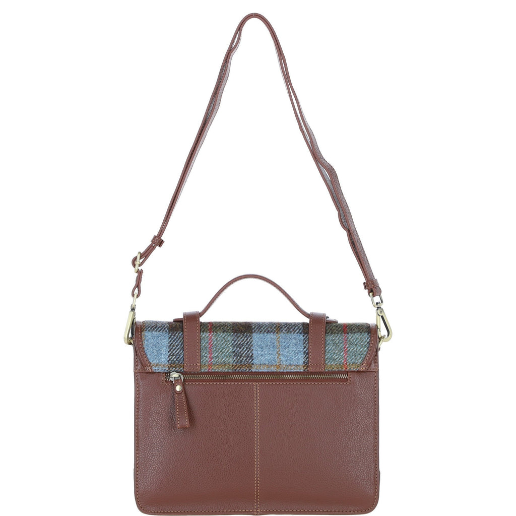 Leather & Harris Tweed Large Twist Lock Satchel – Tann / Macleod, view 3