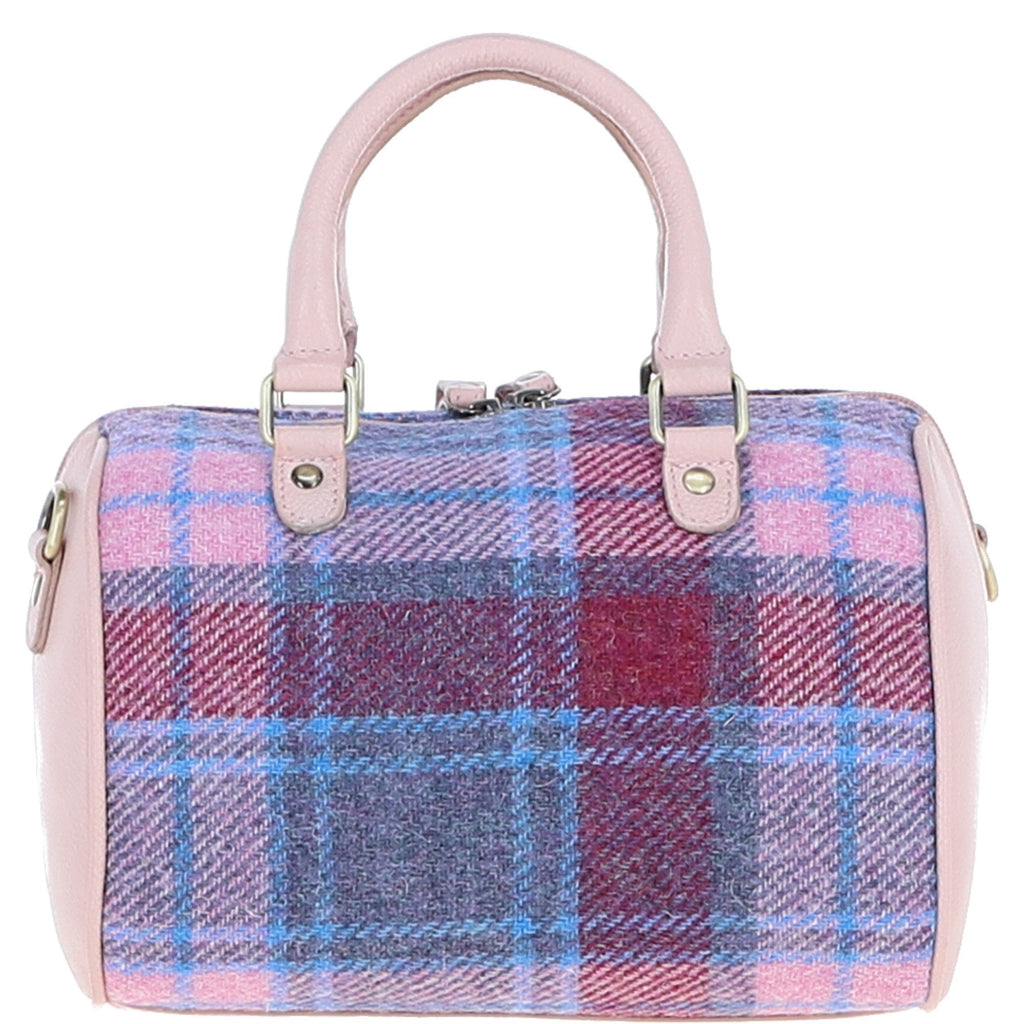 Leather & Harris Tweed Medium Barrel Bag – Baby-pink / Pink, view 3