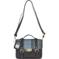 Leather & Harris Tweed Medium Twist Lock Satchel – Brown / Macleod, view 1