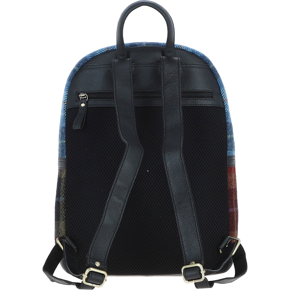 Leather & Harris Tweed Patchwork Backpack – Black / Mix, view 3
