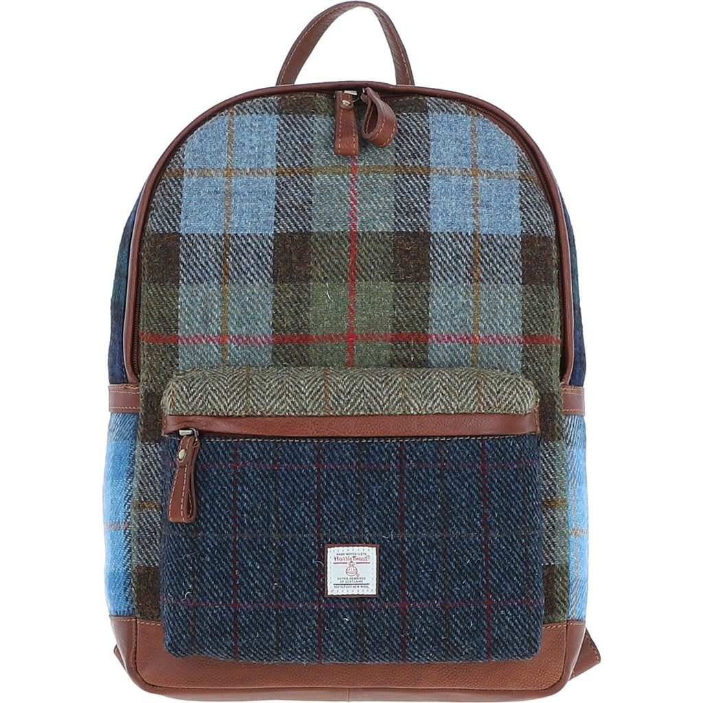 Leather & Harris Tweed Patchwork Backpack – Tan / Mix, view 1