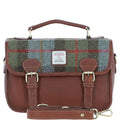 Leather & Harris Tweed Medium Magnetic Satchel – Tan / Macleod, view 1