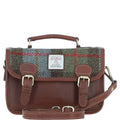 Leather & Harris Tweed Small Magnetic Satchel – Tan / Macleod, view 1