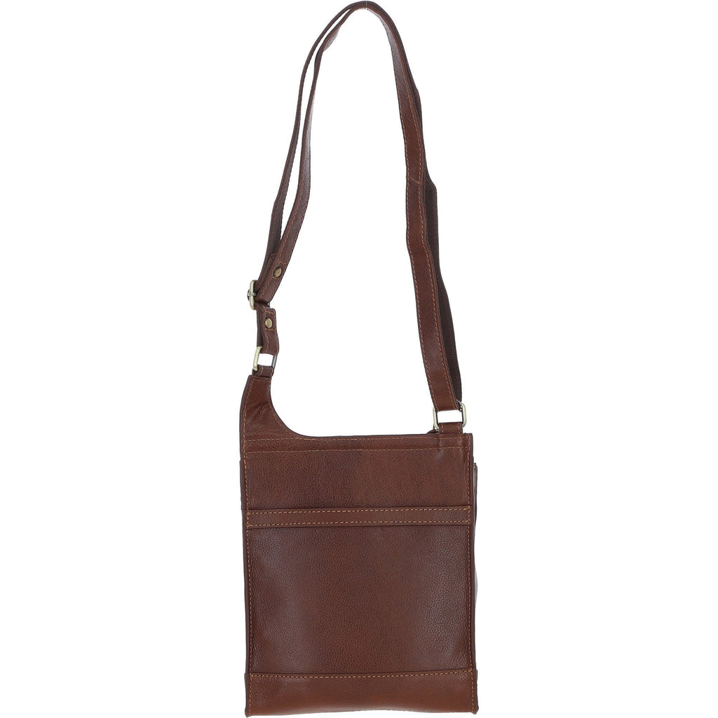 Leather & Tweed Crossbody Bag – Tan / Green Check, view 3