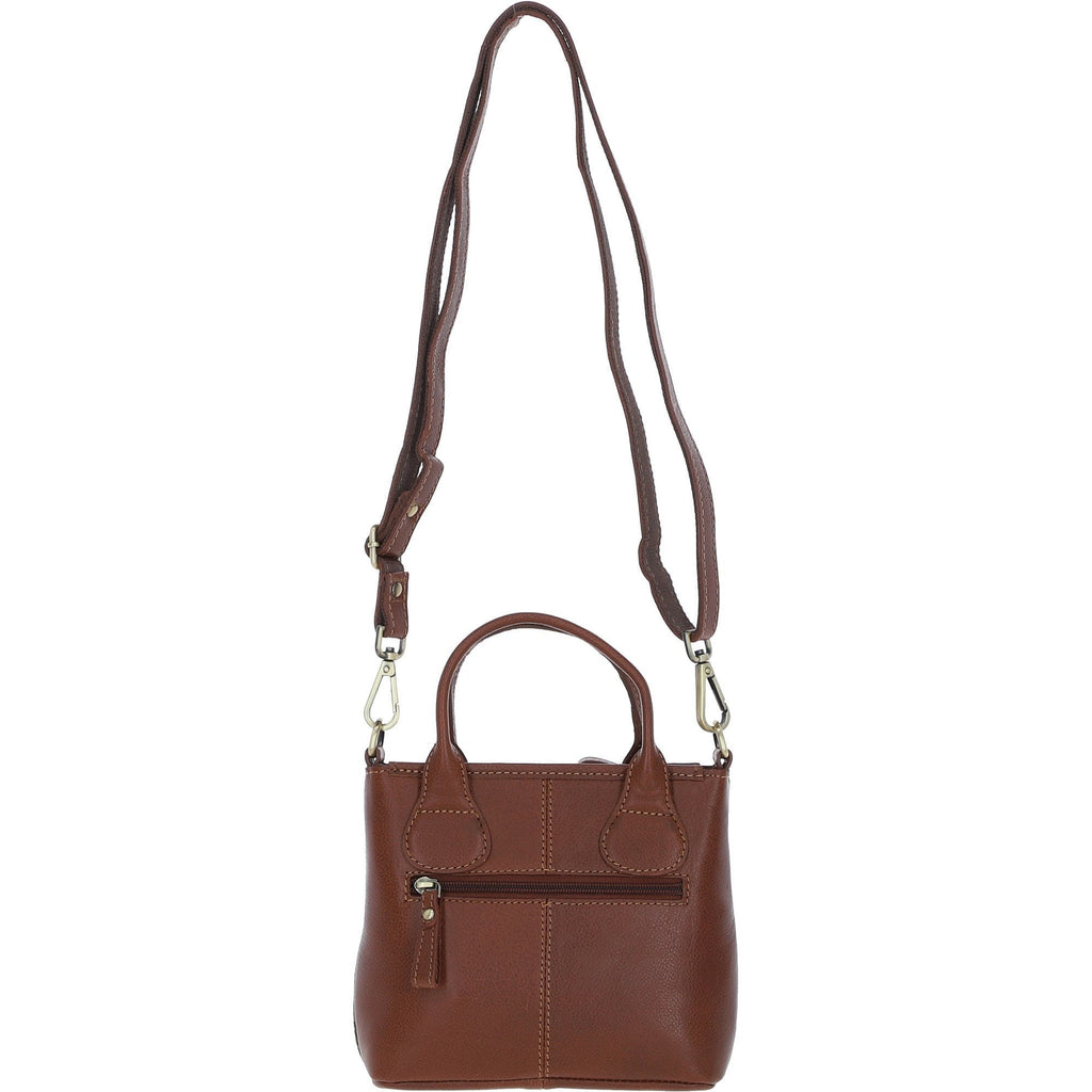 Leather & Tweed Small Grab Bag – Tan / Green Check, view 3