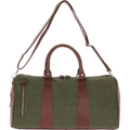 Leather & Tweed Large Holdall – Tan / Green Check, view 1